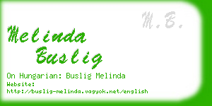 melinda buslig business card